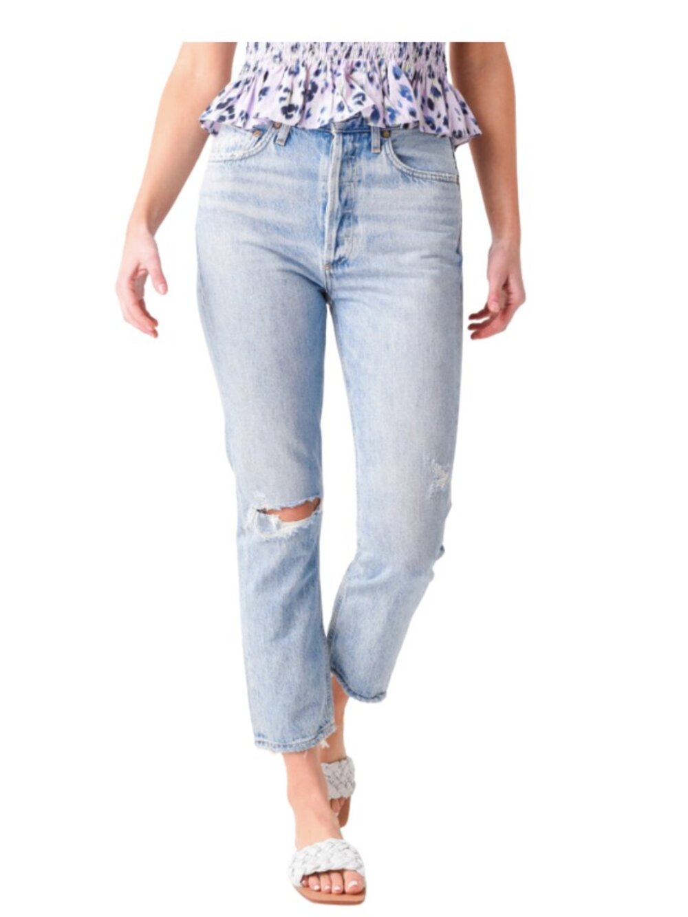 Riley Crop High Rise Slim Straight Jeans Size 27